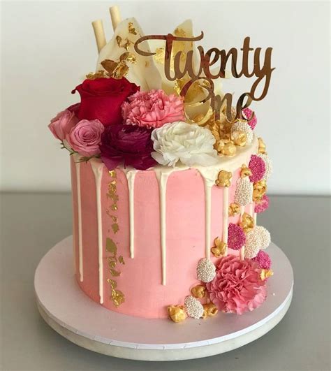 Twenty One Acrylic Gold Mirror 21st Birthday Cake Topper 21st