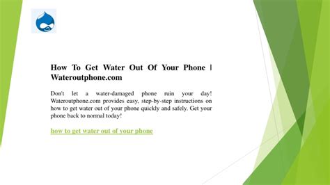 Ppt How To Get Water Out Of Your Phone Powerpoint