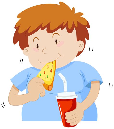 Fat Boy Eating Pizza 365419 Vector Art At Vecteezy