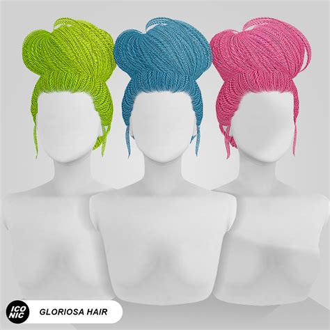Absolutelyiconic Iconic Gloriosa Hair Sims 4 Ccs And Mods