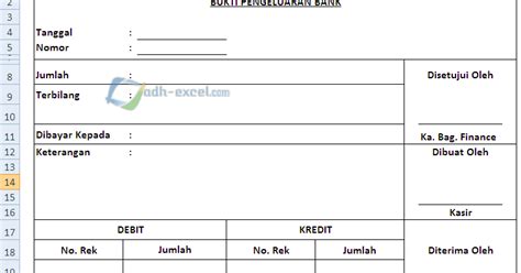 Fungsi Dan Contoh Form Bukti Pengeluaran Bank Di Excel Belajar Excel