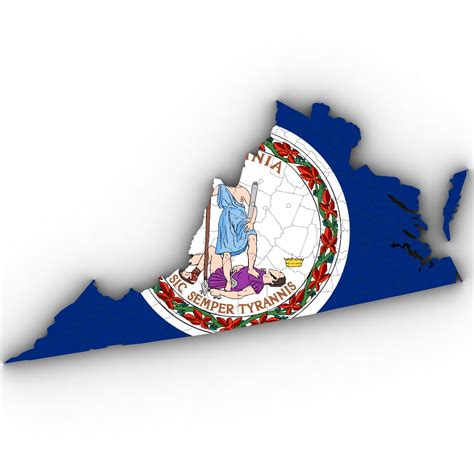 Virginia Political Map 3d Model