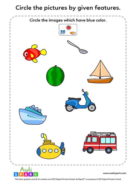Circle Pictures By Feature Fun Image Sorting Worksheet 11 Autispark
