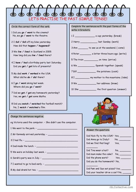 Lets Practise The Past Simpl English Esl Worksheets Pdf And Doc