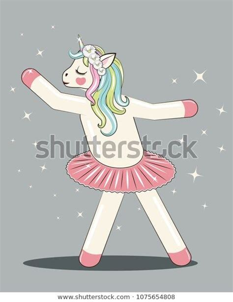 Cute Unicorn Ballerina Can Be Used Stock Vector Royalty Free
