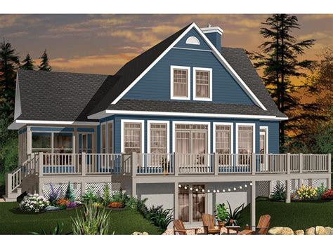 Natural materials are included when possible to help these homes fit in with the natural. Crestwood Lake Waterfront Home | Cottage house plans ...