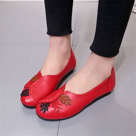 2018 Autumn Soft Women Shoes Flats Moccasins Slip On Loafers Genuine