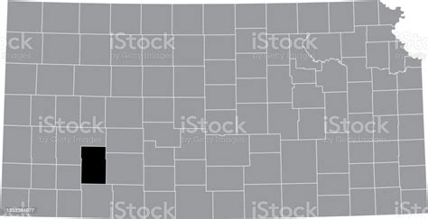 Location Map Of The Gray County Of Kansas Usa Stock Illustration