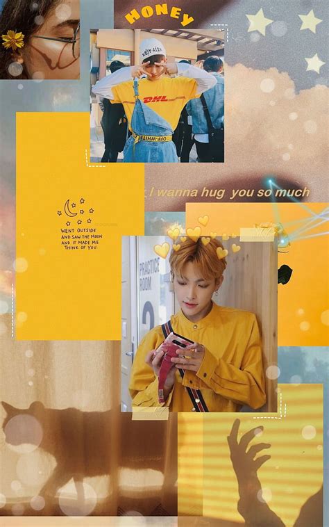 Hongjoong Aesthetic Ateez Cute Kpop Soft Yellow Hd Phone