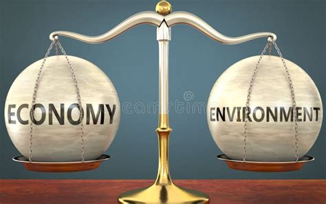 Environment And Economy Balance Harmony And Relation Pictured As Two