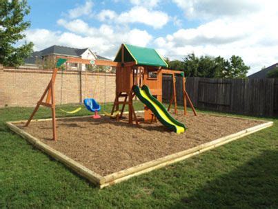 Check spelling or type a new query. playset, swingset and playground borders, fall zones | Play area backyard, Playground ...