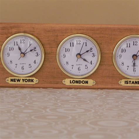 Time Zone Clock 4 Customizable Zones Optional Zone Labels Etsy