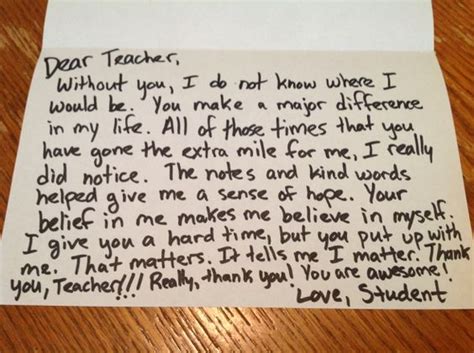 A Sincere Thank You Note Is Usually The 1 Thing Teachers Love To Get