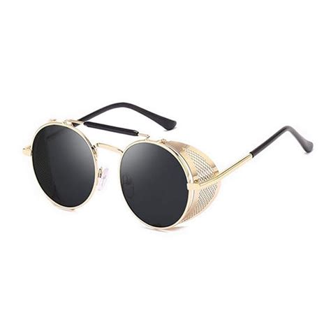 Buy Taslar Steampunk Style Side Shield Protection Sunglasses Vintage Retro Round Metal Cool