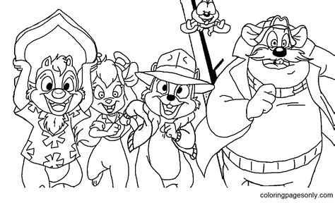 Chip Looking Up Coloring Pages Chip And Dale Rescue Rangers Coloring