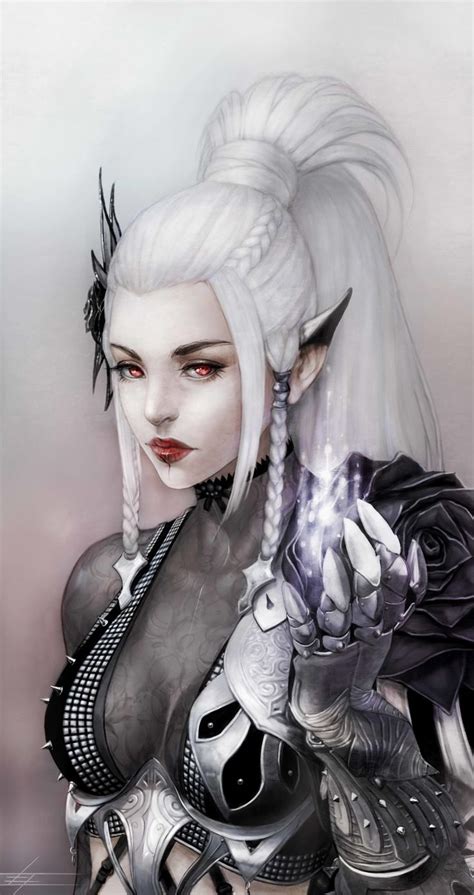 Albino True Dark Elf Fantasy Art Women Fantasy Girl Fantasy