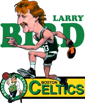 Larry Bird Retro Basketball Caricature T Shirt - Grey png image