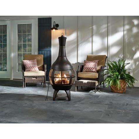 The Home Depot Hampton Bay 555 Inch Outdoor Chimenea Best Outdoor