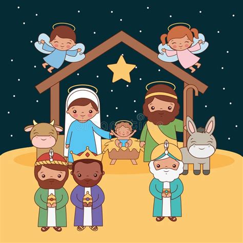 Nativity Scene Vector Stock Vector Illustration Of Christmas 293424767