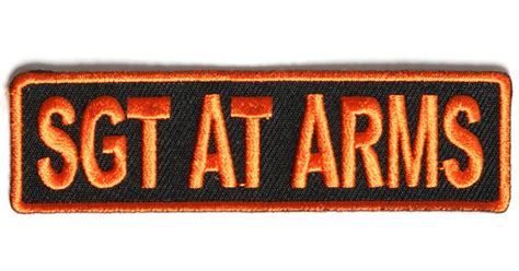 Sgt At Arms Patch Black Orange Iron On Club Patch Thecheapplace