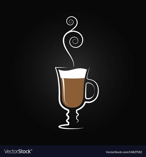 Latte Logo Coffee Cup Design Background Royalty Free Vector