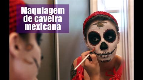 Maquiagem De Caveira Mexicana Catrina Passo A Passo Halloween Dia De Los Muertos Youtube
