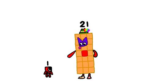 Numberblock 21 Finds Out If Numberblock 1 Can Slit Into A Quarter Or