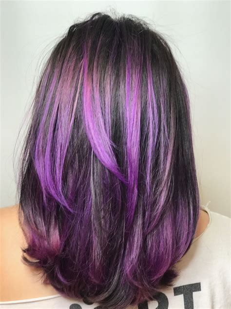 Purple Hair Tips Purple Highlights Brown Hair Purple Brown Hair Hair