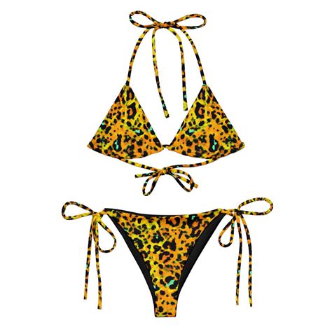 Aposematic Leopard String Bikini Womens Leopard Bikini Swimsuit Two