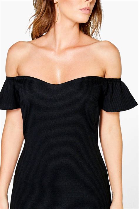 Boohoo Womens Mia Sweetheart Neck Off Shoulder Midi Dress Ebay