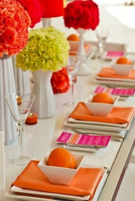 Contemporary Tablescape With Lots Of Bright Color Against