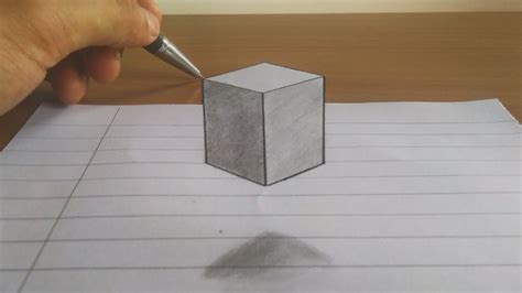 How To Draw Floating Cube 3d Trick Art How To Drawing 3d Trick Art Images