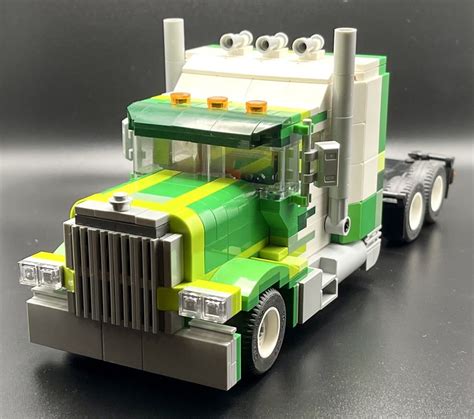 Lego Moc Us Semi Truck By Ibrickeditup Rebrickable Build With Lego