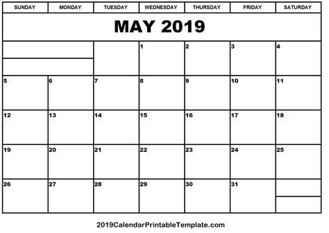 20 2019 May Calendar Free Download Printable Calendar Templates ️