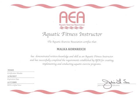 Aea Aquatic Fitness Instructor Certification Blog Dandk