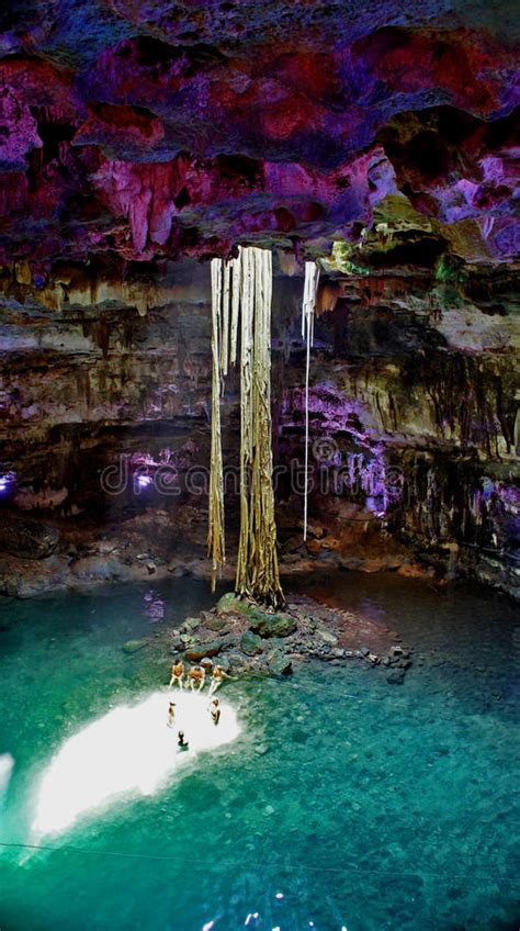 Cenote Dzitnup Samula Cave Groundwater Near Valladolid City Yucatan