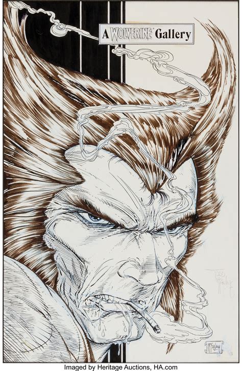 Todd Mcfarlane Wolverine 6 Back Cover Illustration Original Art Lot