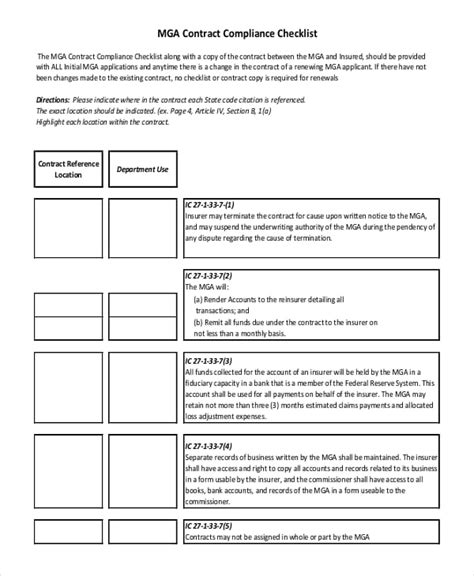 Compliance Checklist Template 14 Free Excel Pdf Word Document