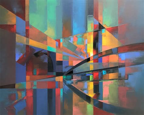 Colorful Abstract Paintings Capture A Pixelated View Of Cityscapes