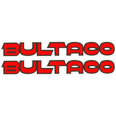 Bultaco Logo Lettering Red Stickers Decals 2x Decalshouse