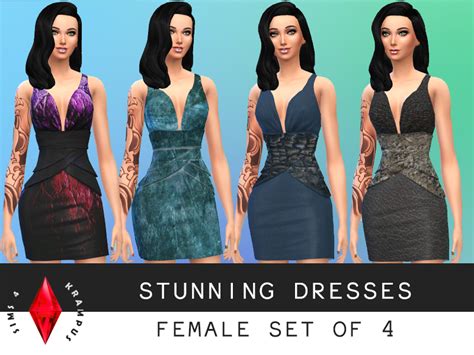Sims4krampus Set Of 4 Stunning Dresses