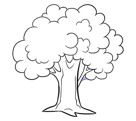 How To Draw A Cartoon Tree Easy Step By Step Drawing Guides Apple