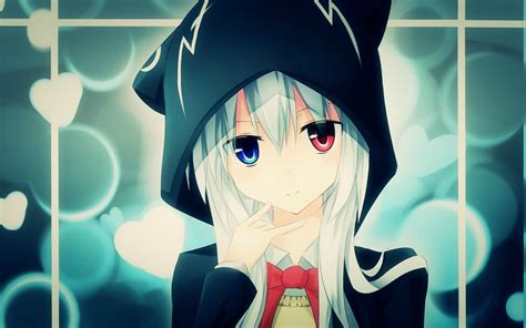 Download 1920x1200 Wallpaper Anime Girl In Hoodie