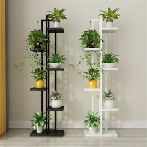 Standing Flower Shelf Flower Pot Shelves With Wood For Plant Display