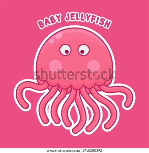 Baby Jellyfish Cartoon Character Cute Animal Stock Vector Royalty Free