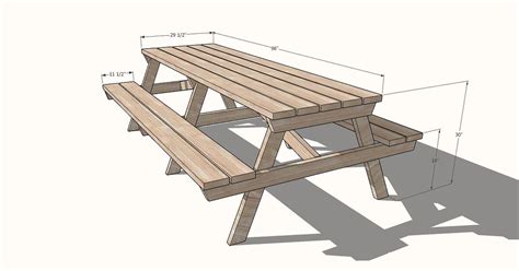 Picnic Table Dimensions With Drawings