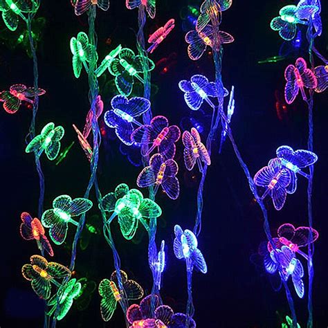 Fiber optic christmas decorations indoor windows overlooking. 220V/110V 10M 100 Butterfly LED String Fairy Lights ...