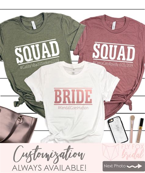 Bachelorette Shirts Bridal Party Shirts Custom Bride Squad Etsy Bachelorette Party Shirts