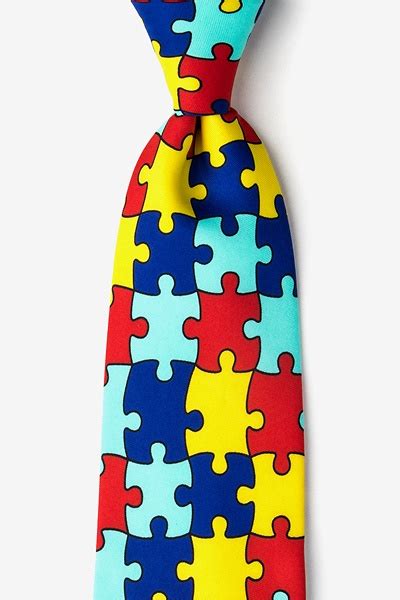 Yellow Microfiber Autism Awareness Tie