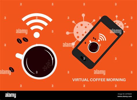 Virtual Coffee Morning Vector Illustration Stock Vector Image And Art Alamy